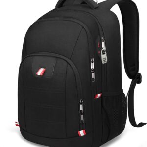 Della Gao Travel Laptop Backpack, Anti Theft Backpack for Men and Women with USB Charging Port Business Computer Backpack Bag (Black, 15.6 Inch)